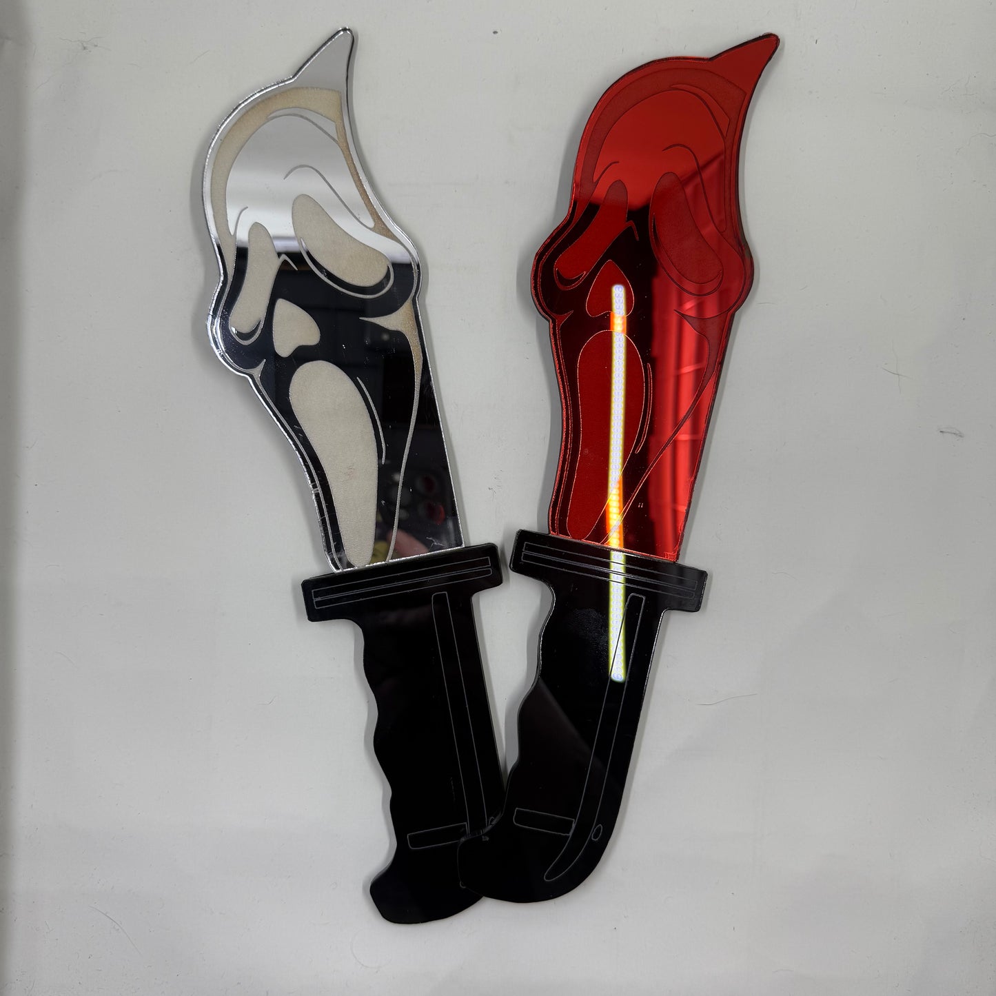 Ghostface Acrylic Knife Wall Art – Scream Inspired Mirror Blade Design