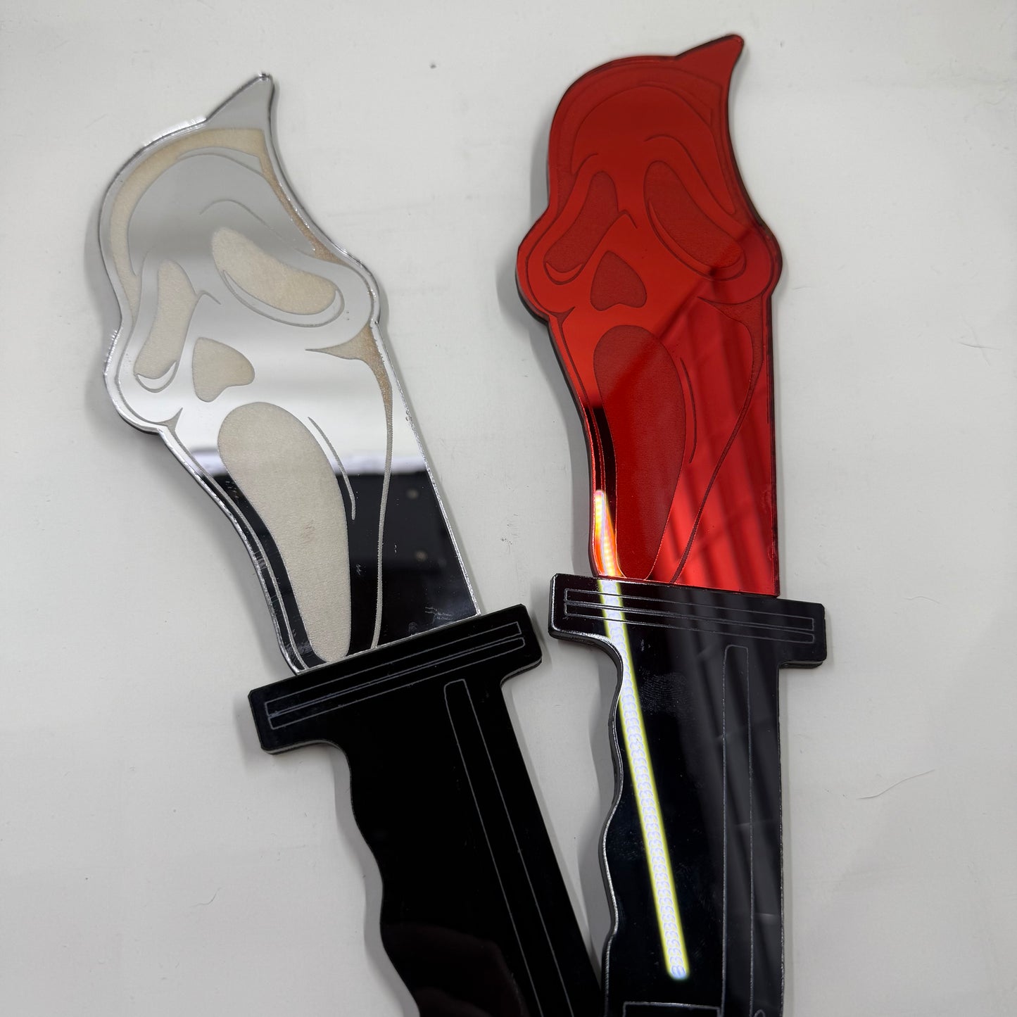 Ghostface Acrylic Knife Wall Art – Scream Inspired Mirror Blade Design