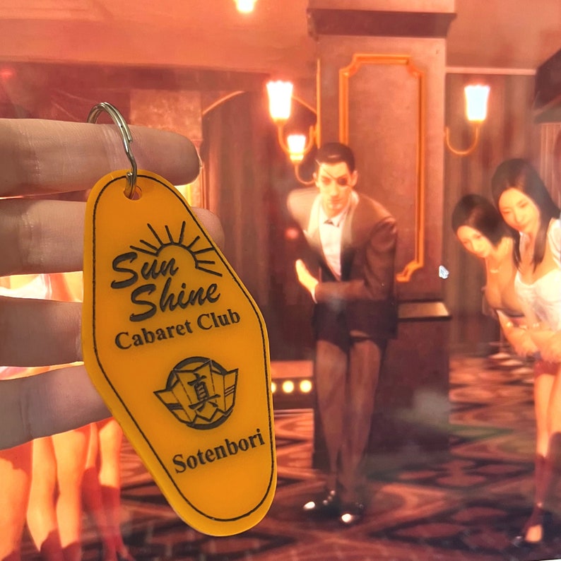 Sunshine Cabaret Club, Yakuza Majima inspired vintage hotel motel keychain
