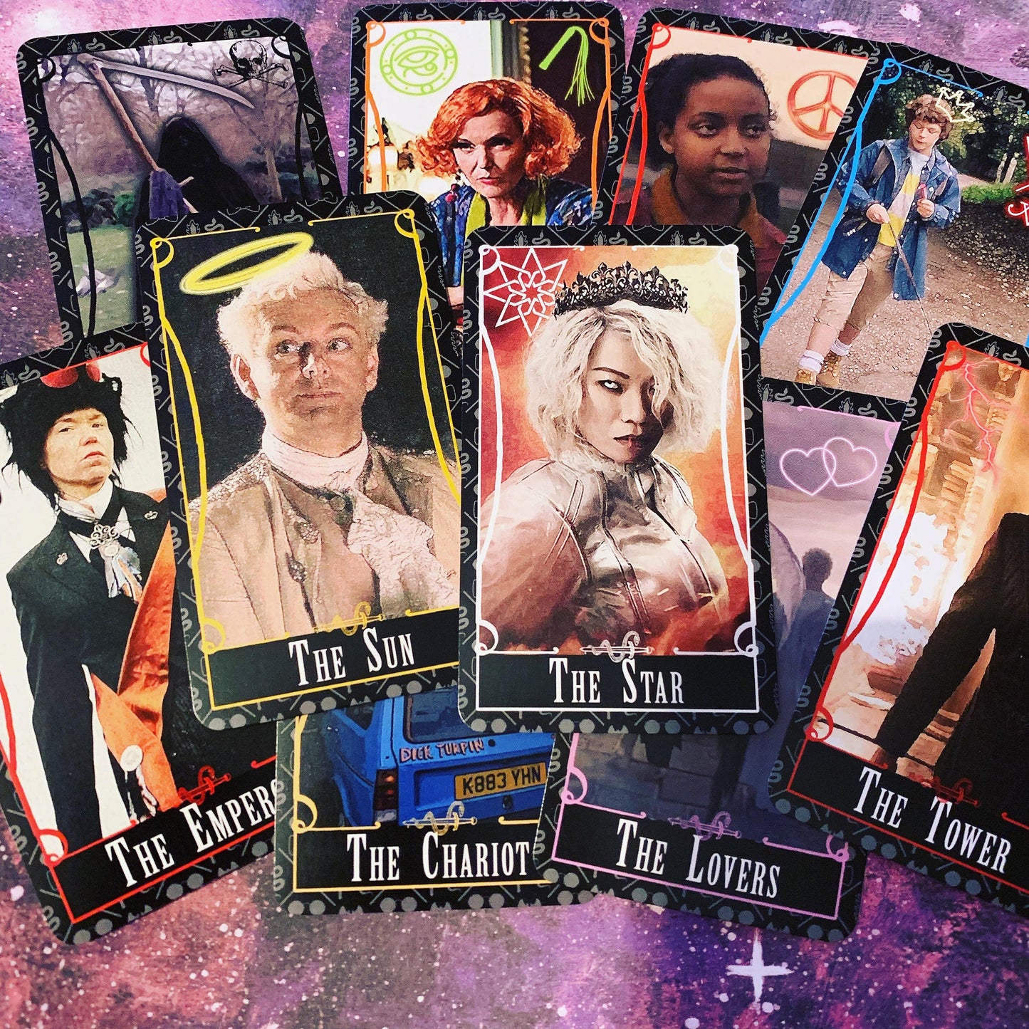 Good Omens inspired Major Arcana Tarot Card Set
