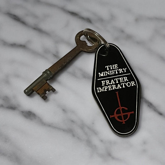 Frater Imperator, Ghost band inspired, vintage hotel motel keychain